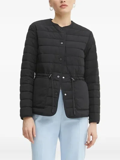 Hugo Boss Quilted-drawstring Jacket In Blue
