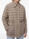 Hugo Boss Quilted Drawstring Jacket In Neutral
