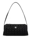 Hugo Boss Textured Hobo Bag With Stacked-logo Trim In Black
