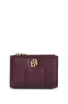 Hugo Boss Quilted Faux-leather Wallet With Double B Monogram In Dark Red