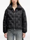 Hugo Boss Quilted Funnel-neck Jacket In Black