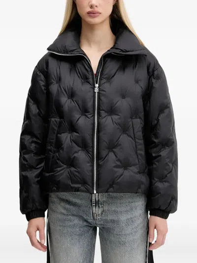 Hugo Boss Quilted Funnel-neck Jacket In Black