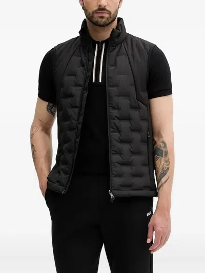 Hugo Boss Quilted Gilet In Black