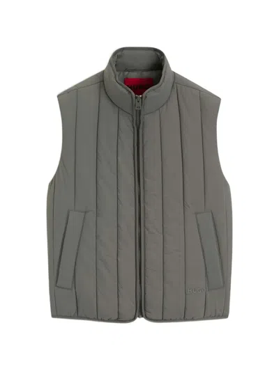 Hugo Boss Quilted Gilet In Gray