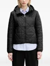 Hugo Boss Quilted Hooded Jacket In Black