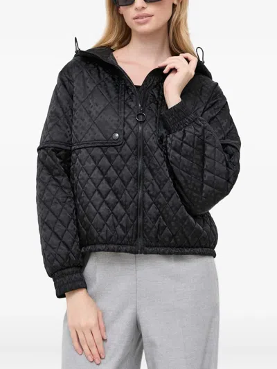 Hugo Boss Quilted Hooded Jacket In Black