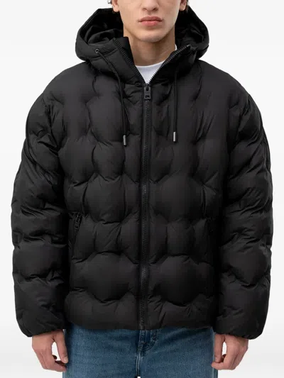 Hugo Boss Quilted Hooded Jacket In Black