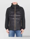 Hugo Boss Quilted Hooded Jacket With Side Zipper Pockets In Black
