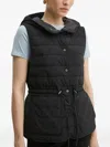 Hugo Boss Quilted Hooded Vest In Black