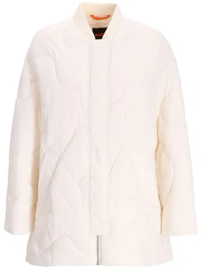 Hugo Boss Quilted Jacket In 118 White