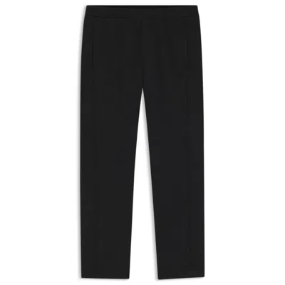 Hugo Boss Quilted-jacquard Tracksuit Bottoms In A Regular Fit In Black