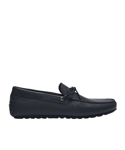 Hugo Boss Quilted Loafers In Blue