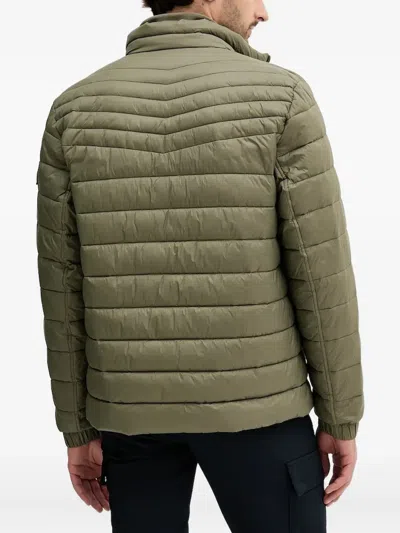 Hugo Boss Quilted Logo-plaque Jacket In Green