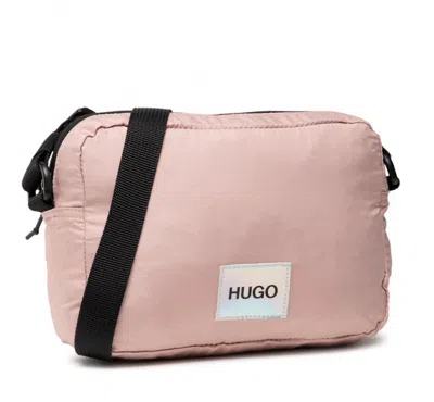Hugo Boss Quilted Nylon Crossbody Bag In Pink
