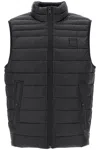 Hugo Boss Water-repellent Slim-fit Gilet With Logo Patch In Black