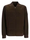 Hugo Boss Quilted-panel Zip Bomber Jacket In Brown