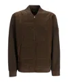 Hugo Boss Quilted-panel Zip Bomber Jacket In Brown