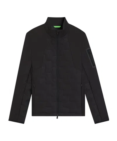 Hugo Boss Quilted Panelled Jacket In Black