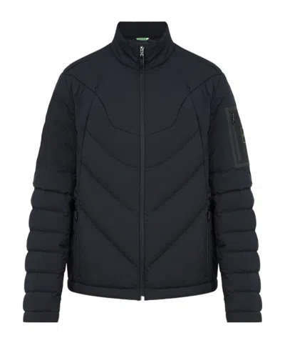Hugo Boss Quilted Patch Down Jacket In Black