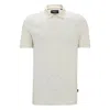 Hugo Boss Regular-fit Polo Shirt In Quilted Cotton And Silk In White