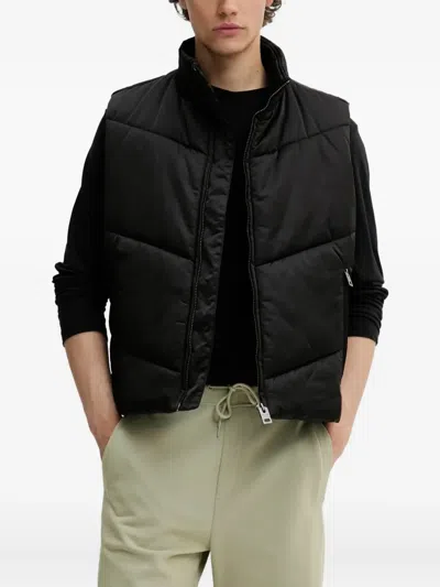 Hugo Boss Quilted Puffer Vest In Black