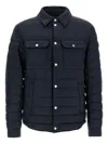 Hugo Boss Quilted Shirt-collar Padded Jacket In Blue