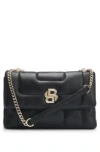 Hugo Boss Quilted Shoulder Bag With Double B Monogram Hardware In Black