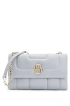 Hugo Boss Quilted Shoulder Bag With Double B Monogram Hardware In Gray