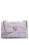 Hugo Boss Quilted Shoulder Bag With Double B Monogram Hardware In Purple