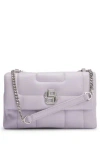 Hugo Boss Quilted Shoulder Bag With Double B Monogram Hardware In Light Purple