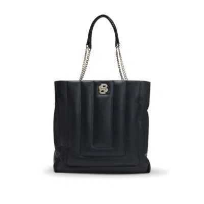 Hugo Boss Quilted Tote Bag With Double B Monogram In Black