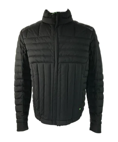 Hugo Boss Quilted Vertical Collar Down Jacket In Black
