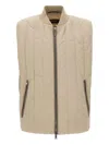 Hugo Boss Quilted Zip-front Gilet In Brown