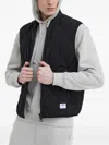 Hugo Boss Quilted Zip Gilet In Black