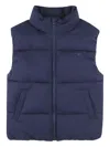 Hugo Boss Quilted Zip-up Vest In Blue