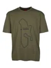 Hugo Boss Graphic Print Crew Neck Short Sleeves T-shirt In Green