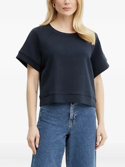 Hugo Boss Raglan-sleeve Sweat T-shirt In Blue