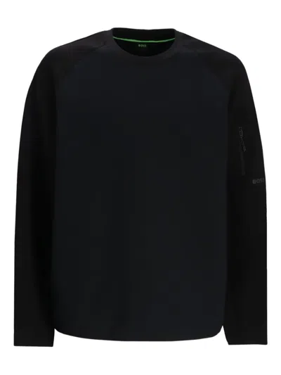 Hugo Boss Raglan-sleeved Sweatshirt In Black
