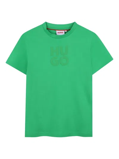 Hugo Boss Raised-logo Cotton T-shirt In 绿色