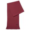 Hugo Boss Raschel-knit Scarf In Wool In Dark Red