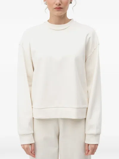 Hugo Boss Raw-edge Crew-neck Sweater In Neutral