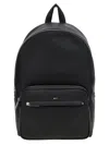 Hugo Boss Black Pebble-grained Faux-leather Backpack In Black