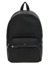Hugo Boss Black Pebble-grained Faux-leather Backpack In Black