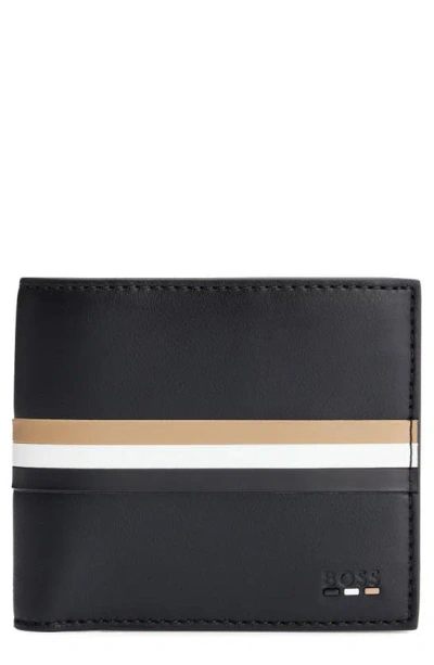 Hugo Boss Ray Faux Leather Bifold Wallet In Black