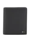 Hugo Boss Ray Flat Embossed Tri-fold Wallet In Black