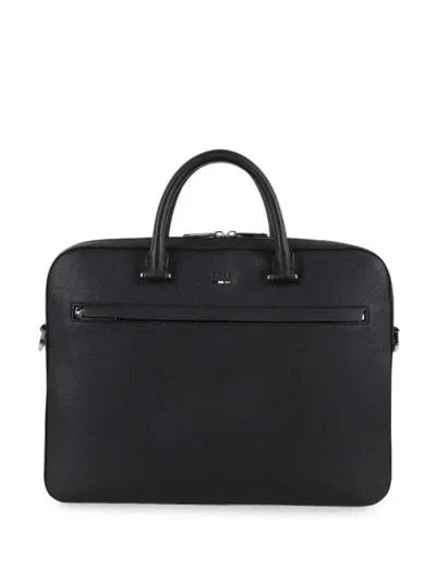 Hugo Boss Grained Faux-leather Document Case With Signature-stripe Trim In Red