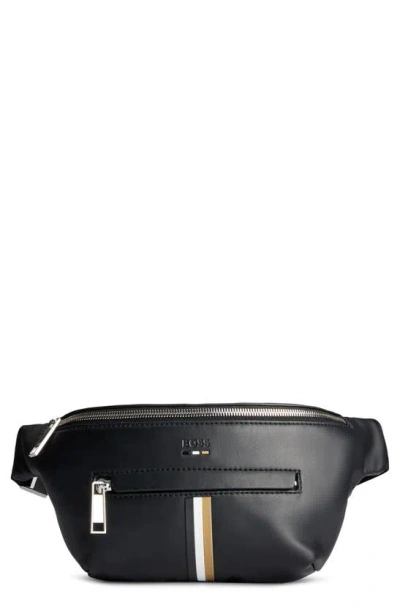 Hugo Boss Ray Stripe Faux Leather Belt Bag In Black ModeSens