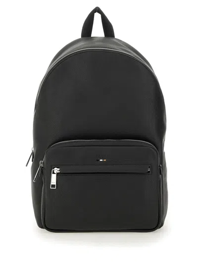 Hugo Boss Ray Structured Black Logo Backpack