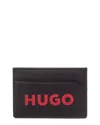 Hugo Boss Rb Leather Card Holder In Brown