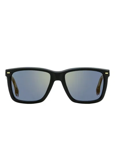 Hugo Boss Rectangle-frame Sunglasses In Black